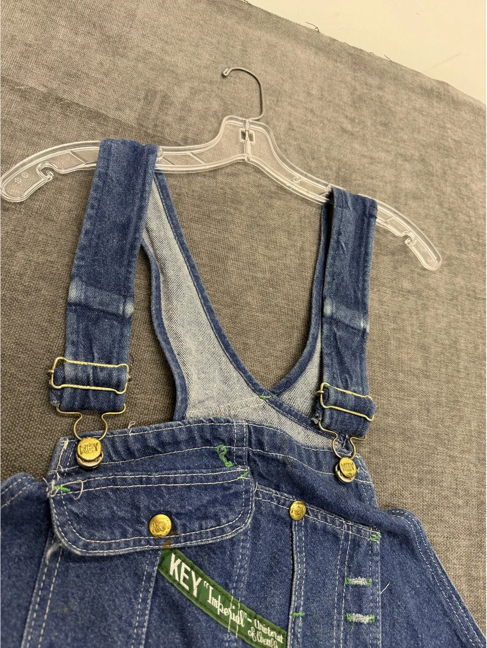 Vintage Blue Denim Overalls with Adjustable Straps 44x30